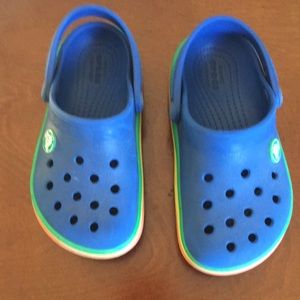 Blue kids crocs size 9